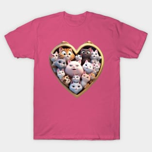 Cute cats and kittens posing for a photo T-Shirt